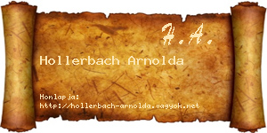 Hollerbach Arnolda névjegykártya